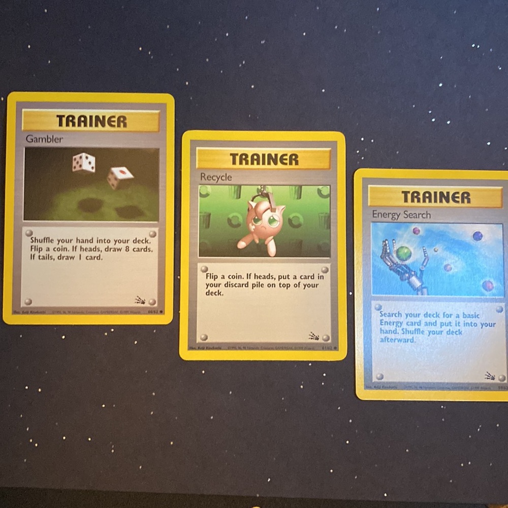 1999 Pokémon Trainer Bundle - Recycle Energy Search and Gambler WoTC